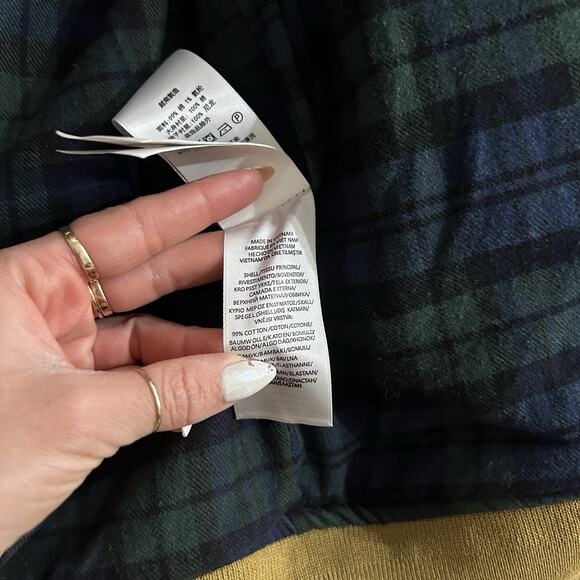 Polo Ralph Lauren Corduroy Brwn Eisenhower Jacket Sz XL Plaid Green Insulation - Picture 8 of 10